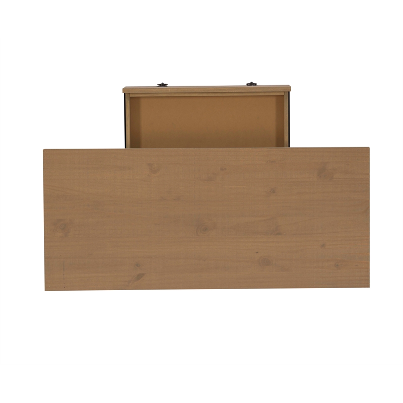 Linon Titian Pine Wood One Drawer Desk in Driftwood Brown