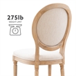 Linon Avalon Oak Wood Oval Back Set of Two Upholstered Dining Chairs in Natural