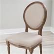 Linon Avalon Oak Wood Oval Back Set of Two Upholstered Dining Chairs in Natural