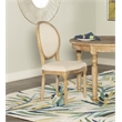 Linon Avalon Oak Wood Oval Back Set of Two Upholstered Dining Chairs in Natural