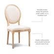 Linon Avalon Oak Wood Oval Back Set of Two Upholstered Dining Chairs in Natural