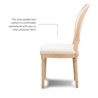 Linon Avalon Oak Wood Oval Back Set of Two Upholstered Dining Chairs in Natural