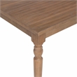 Linon Avalon Oak Wood Dining Table Decorative Turned Legs in Light Natural Brown