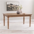 Linon Avalon Oak Wood Dining Table Decorative Turned Legs in Light Natural Brown