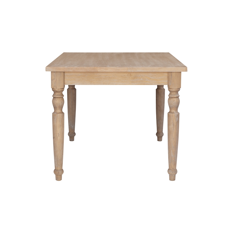 Linon Avalon Oak Wood Dining Table Decorative Turned Legs in Light Natural Brown