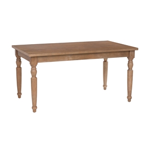 Linon Avalon Oak Wood Dining Table Decorative Turned Legs in Light Natural Brown