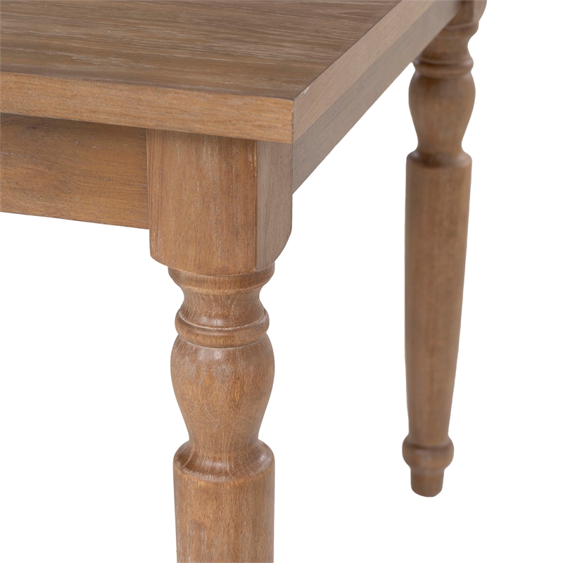 Linon Avalon Oak Wood Dining Table Decorative Turned Legs in Light Natural Brown