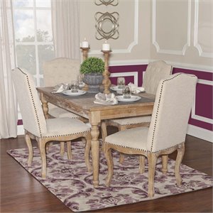 Linon Brigthon Dining Table in Light Natural Brown