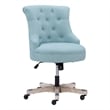 Linon Sinclair Wood Upholstered Office Chair in Light Blue