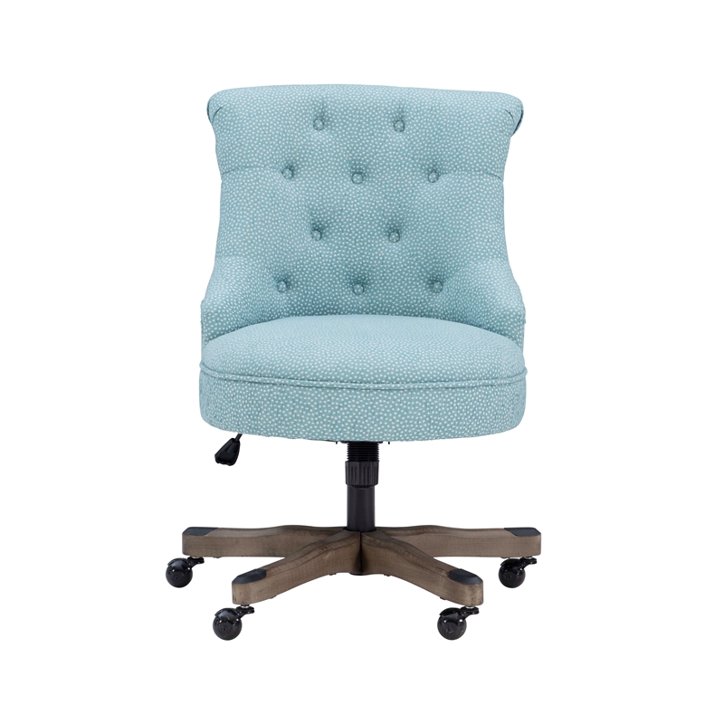 Linon Sinclair Wood Upholstered Office Chair In Light Blue - 178403ltblu01u