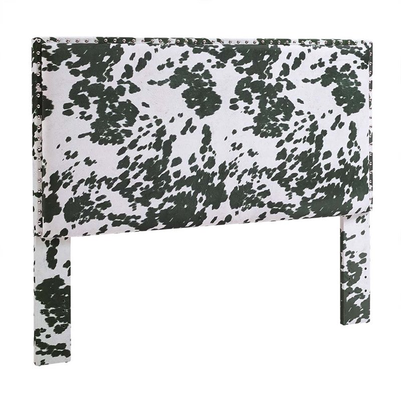Linon Contempo Udder Madness Upholstered Full Queen Headboard In Black 881000bcow01u