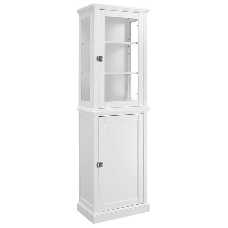 Linon Scarsdale Tall Wood Cabinet In White 98518wht01
