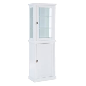 linon scarsdale tall wood cabinet in white