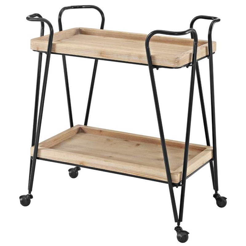 Linon Mid Century Bar Cart In Matte Black Ajubar1kd01 Linon Mid Century Bar Cart In Matte Black