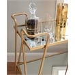Linon Mia Metal and Mirrored Mid-Century 2 Level Rolling Bar Cart in Gold
