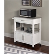 Linon Cameron Wood Granite Top Rolling Kitchen Cart Ample Storage in White