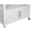Linon Cameron Wood Granite Top Rolling Kitchen Cart Ample Storage in White