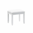 Linon Eva Wood and Mirrored Vanity & Stool Set with Storage in White