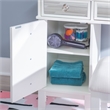 Linon Eva Wood and Mirrored Vanity & Stool Set with Storage in White