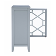 Linon Betty Large Wood Cabinet with 2 Glass Paneled Doors and 3 Shelves in Gray