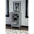 Linon Betty Small Wood Cabinet with a Glass Paneled Door and 3 Shelves in Gray