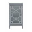 Linon Betty Small Wood Cabinet with a Glass Paneled Door and 3 Shelves in Gray