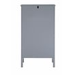 Linon Betty Small Wood Cabinet with a Glass Paneled Door and 3 Shelves in Gray