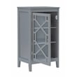 Linon Betty Small Wood Cabinet with a Glass Paneled Door and 3 Shelves in Gray