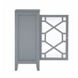 Linon Betty Small Wood Cabinet with a Glass Paneled Door and 3 Shelves in Gray