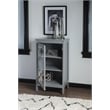 Linon Betty Small Wood Cabinet with a Glass Paneled Door and 3 Shelves in Gray
