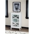 Linon Betty Small Wood Cabinet with a Glass Paneled Door and 3 Shelves in White