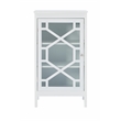 Linon Betty Small Wood Cabinet with a Glass Paneled Door and 3 Shelves in White