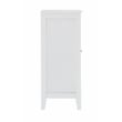 Linon Betty Small Wood Cabinet with a Glass Paneled Door and 3 Shelves in White