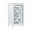 Linon Betty Small Wood Cabinet with a Glass Paneled Door and 3 Shelves in White