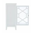 Linon Betty Small Wood Cabinet with a Glass Paneled Door and 3 Shelves in White