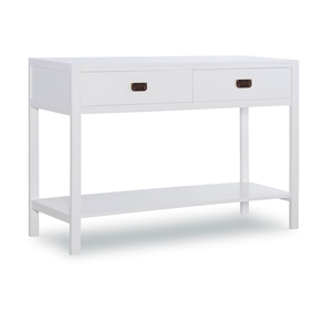 linon peggy wood two drawer console table in white