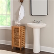 Linon Bracken Sturdy Solid Bamboo Cabinet with a Door and 3 Shelves in Natural