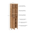 Linon Bracken Sturdy Solid Bamboo Six Shelf Tower with Door in Natural Brown