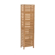 Linon Bracken Sturdy Solid Bamboo Six Shelf Tower with Door in Natural Brown