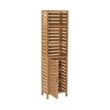Linon Bracken Sturdy Solid Bamboo Six Shelf Tower with Door in Natural Brown