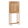 Linon Bracken Sturdy Solid Bamboo Spacesaver with Sliding Doors in Natural Brown