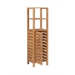 Linon Bracken Sturdy Solid Bamboo Tower with 5 Spacious Shelves in Natural Brown