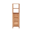 Linon Bracken Sturdy Solid Bamboo Tower with 5 Spacious Shelves in Natural Brown
