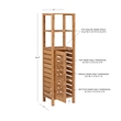 Linon Bracken Sturdy Solid Bamboo Tower with 5 Spacious Shelves in Natural Brown