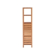 Linon Bracken Sturdy Solid Bamboo Tower with 5 Spacious Shelves in Natural Brown