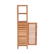 Linon Bracken Sturdy Solid Bamboo Tower with 5 Spacious Shelves in Natural Brown