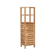 Linon Bracken Sturdy Solid Bamboo Tower with 5 Spacious Shelves in Natural Brown
