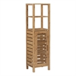 Linon Bracken Sturdy Solid Bamboo Tower with 5 Spacious Shelves in Natural Brown