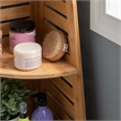 Linon Bracken Sturdy Solid Bamboo Corner Shelves in Natural Brown