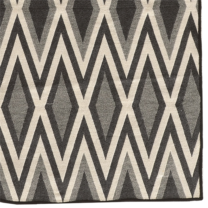 Linon Salonika Diamond Reversible Woven Wool 5'x8' Rug in Gray